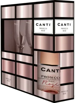 Canti Prosecco Rosé Cadeaupakket met 2 glazen